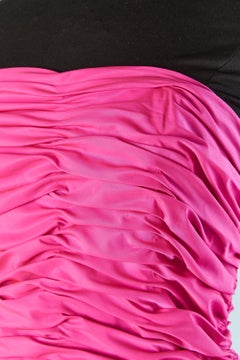 Shocking pink bustier evening drag-dress Victor Costa for Saks Fifth Avenue
