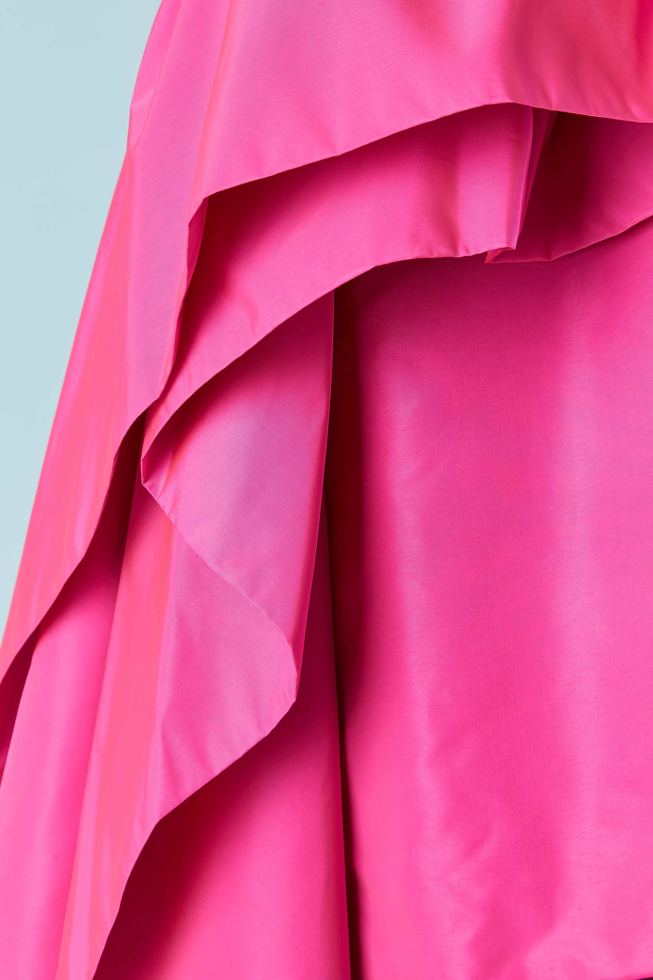 Shocking pink bustier evening drag-dress Victor Costa for Saks Fifth Avenue In Excellent Condition In Saint-Ouen-Sur-Seine, FR