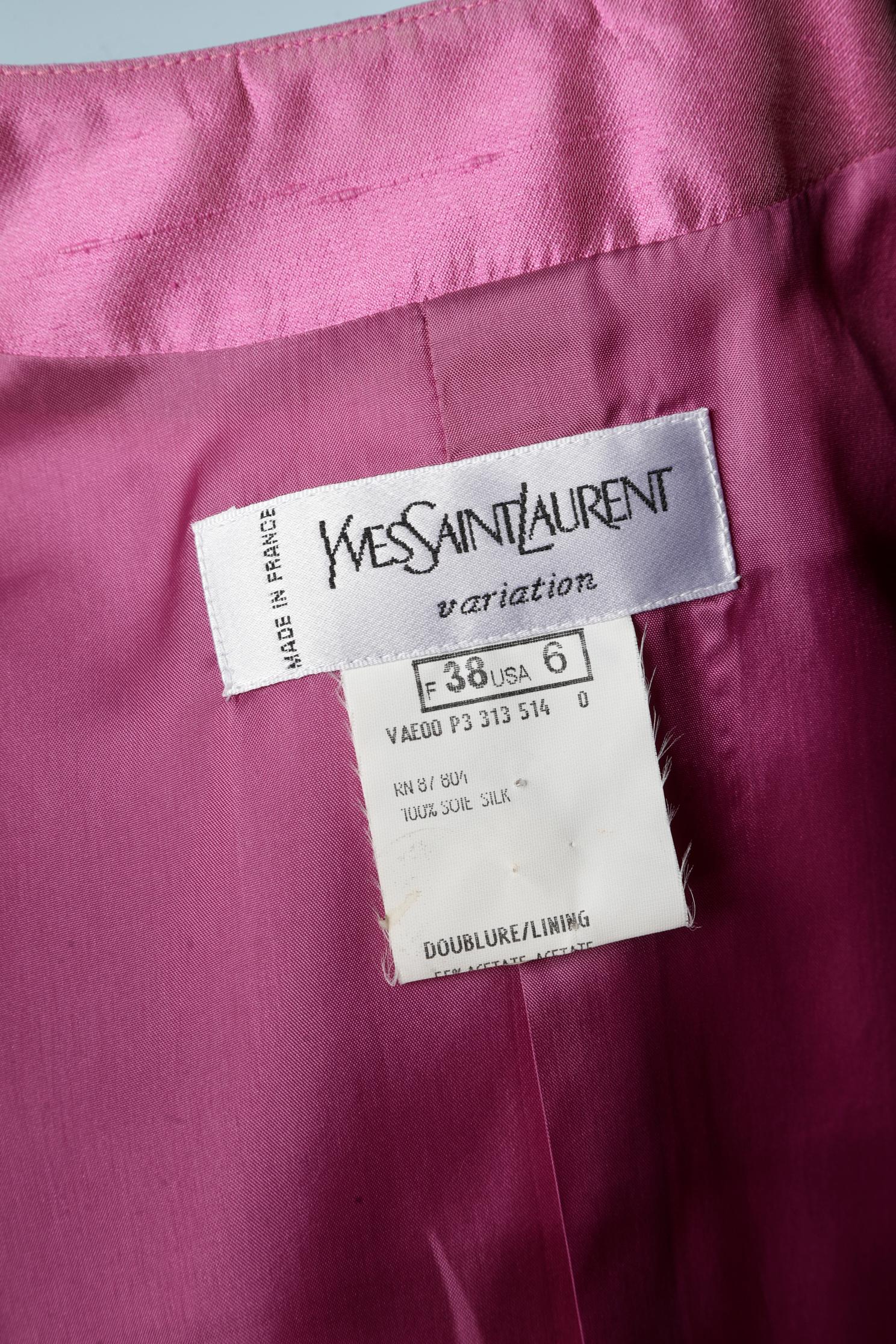 Shocking pink silk jacket Yves Saint Laurent Variation 1