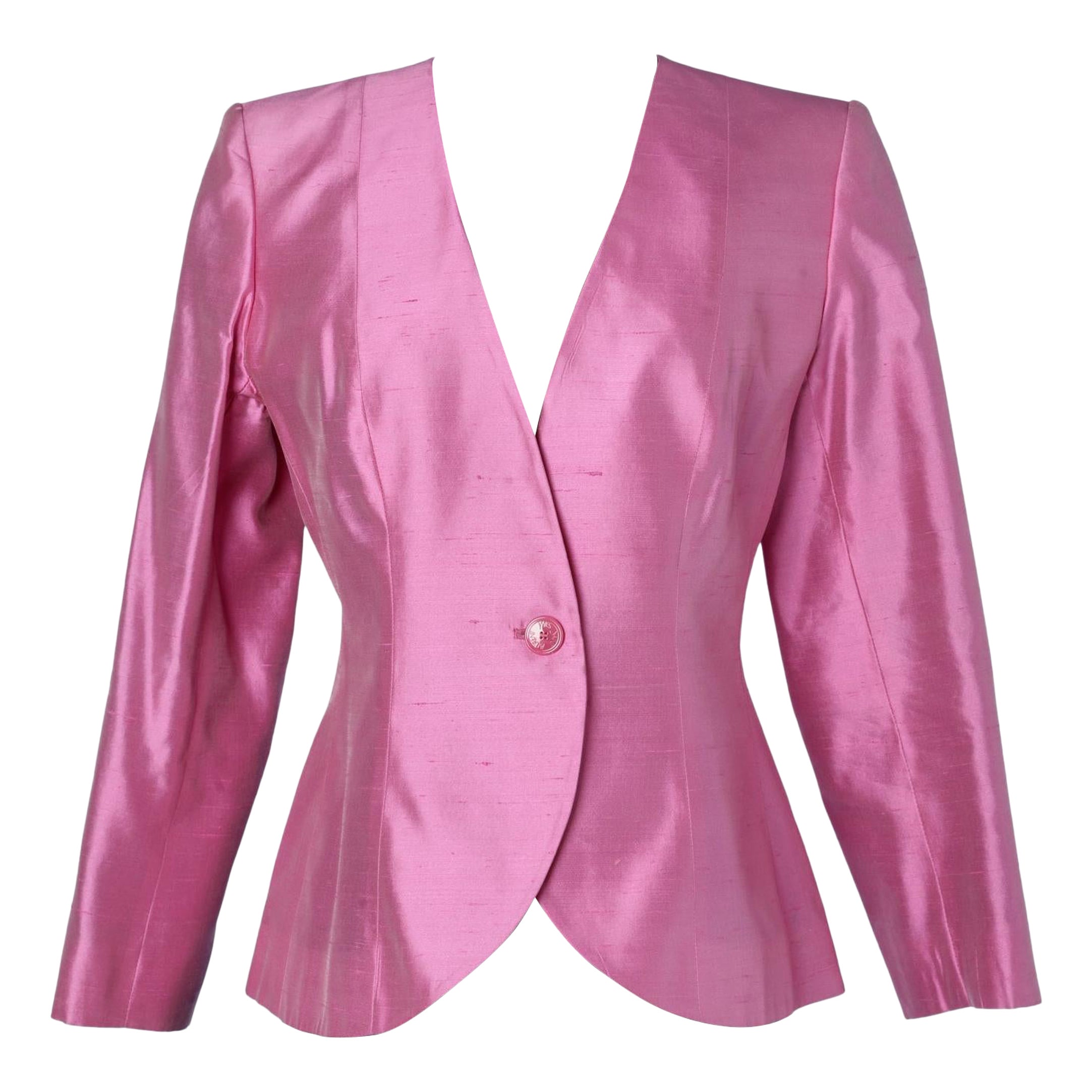 Shocking pink silk jacket Yves Saint Laurent Variation