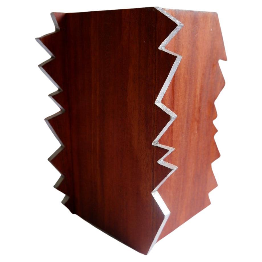Shocking Vase, Small. Sapele with Aluminium gilding by Josh Page Studio