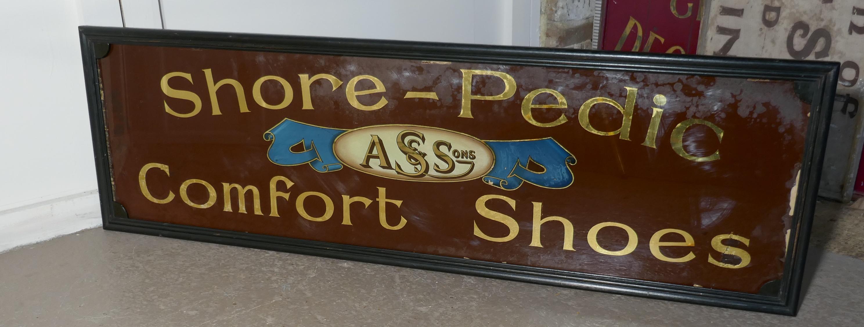 Shoe Shop Mirror Advertising Sign, A S & Sons Shore Pedic Shoes For Sale 1