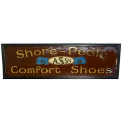Shoe Shop Mirror Advertising Sign, A S & Sons Shore Pedic Shoes