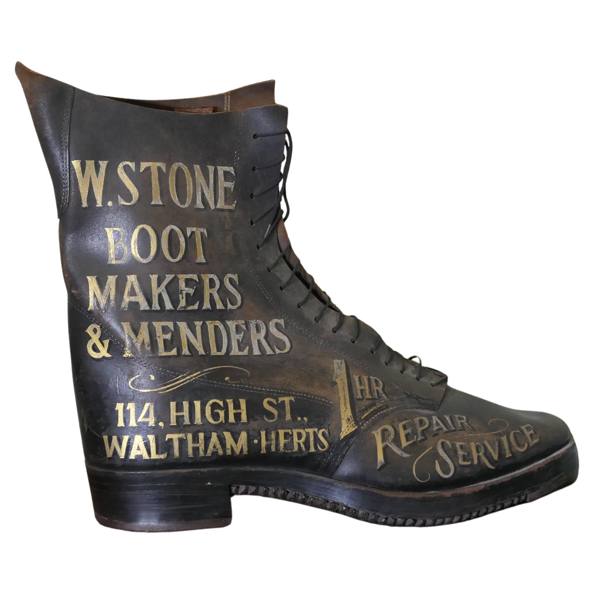 Shoe Shop or Cobblers Trade Sign, Leather Hob Nail Boot