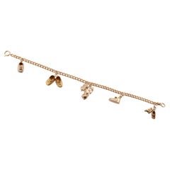 Shoe Themed 3D Charm Yellow Gold Baby Bracelet