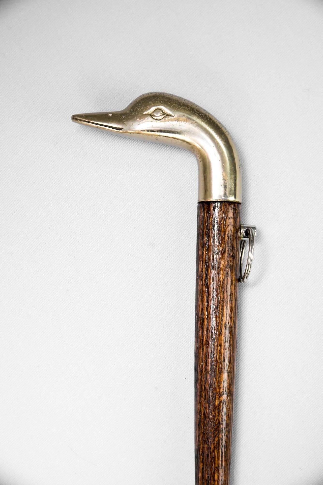 Mid-Century Modern Shoehorn Brass Wood Duck Head, 1960s