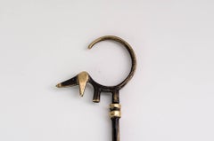 Shoehorn Dachshund Blackened Brass by Walter Bosse, Austria, 1950s