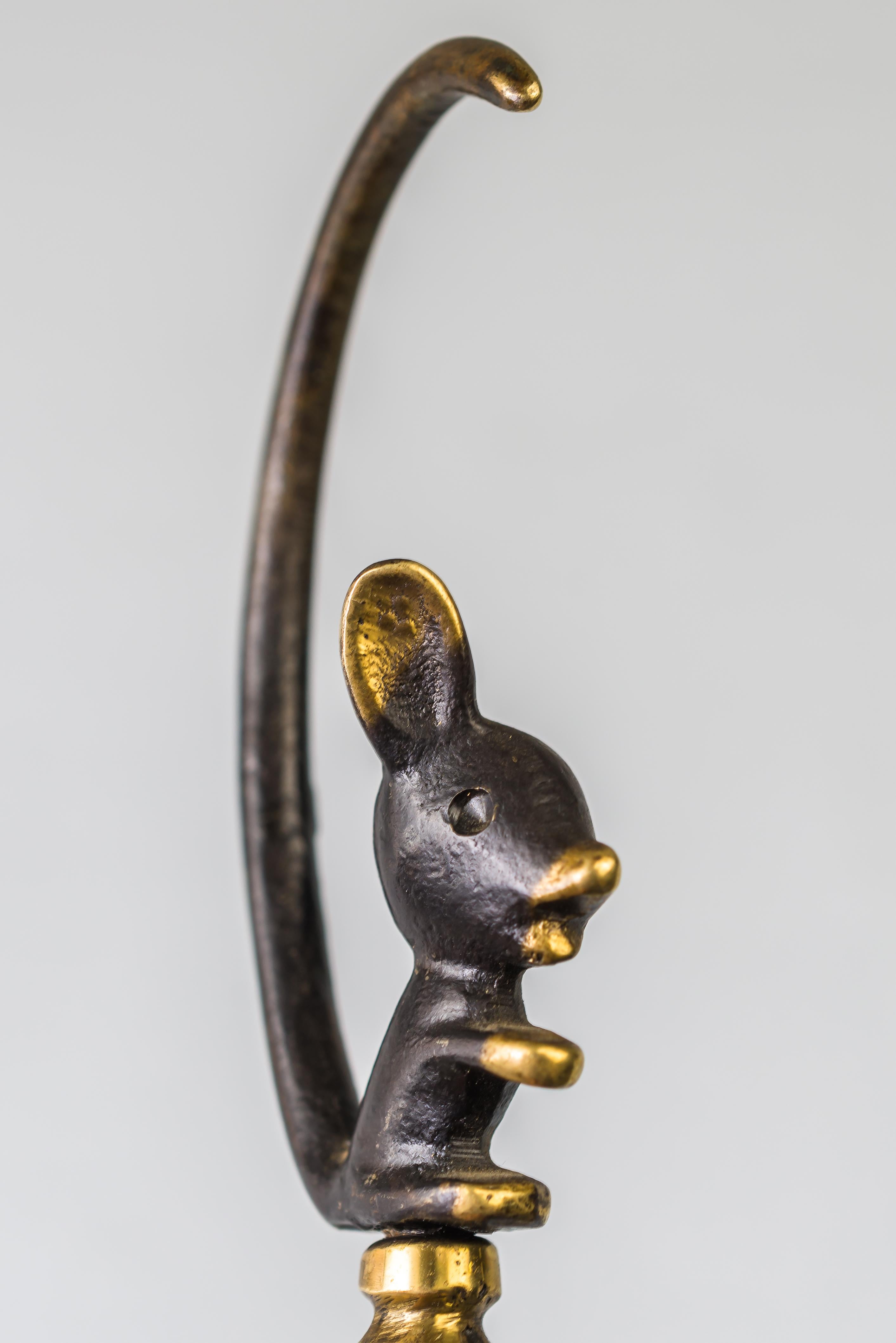 Brass Shoehorn Shows a Mouse by Walter Bosse For Sale