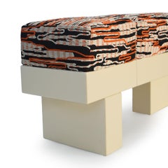 Shogi Bench upholstered in Dedar Under Way 001