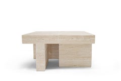 Shogi Side Table in travertine by Collector