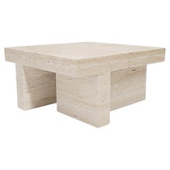 Shogi Side Table in travertine by Collector