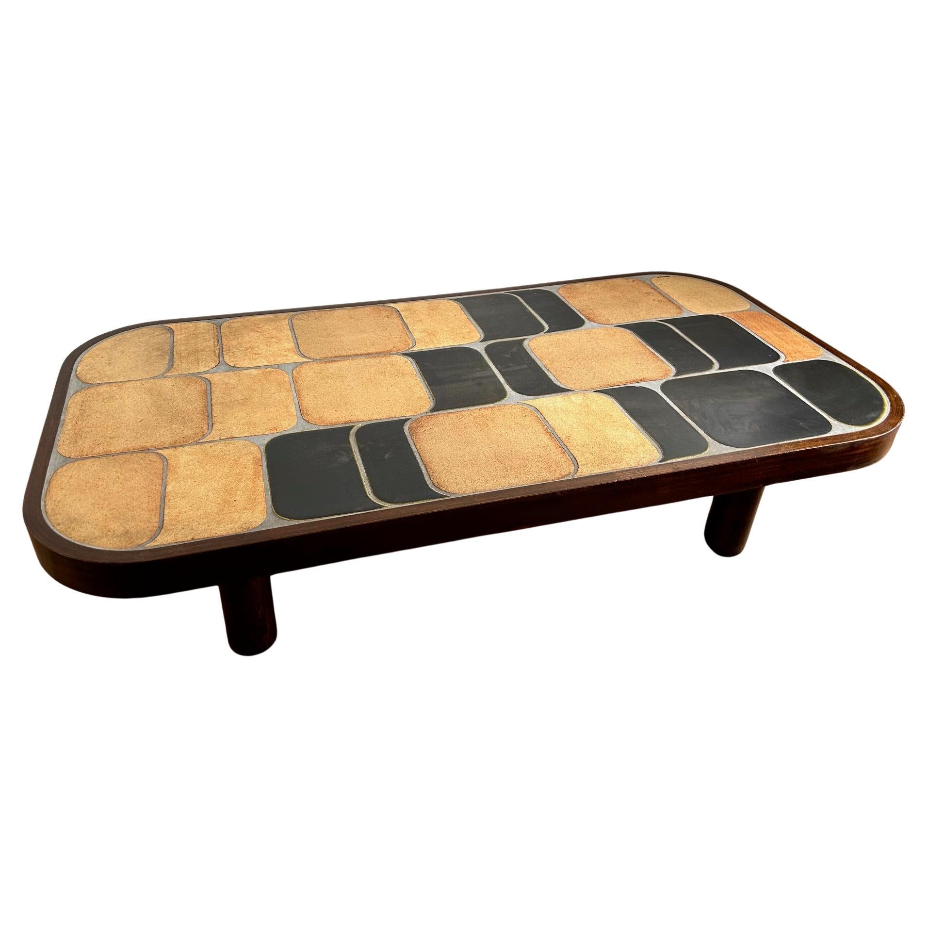 "Shogun" ceramic coffee table by Roger Capron, Vallauris, France, 1970s