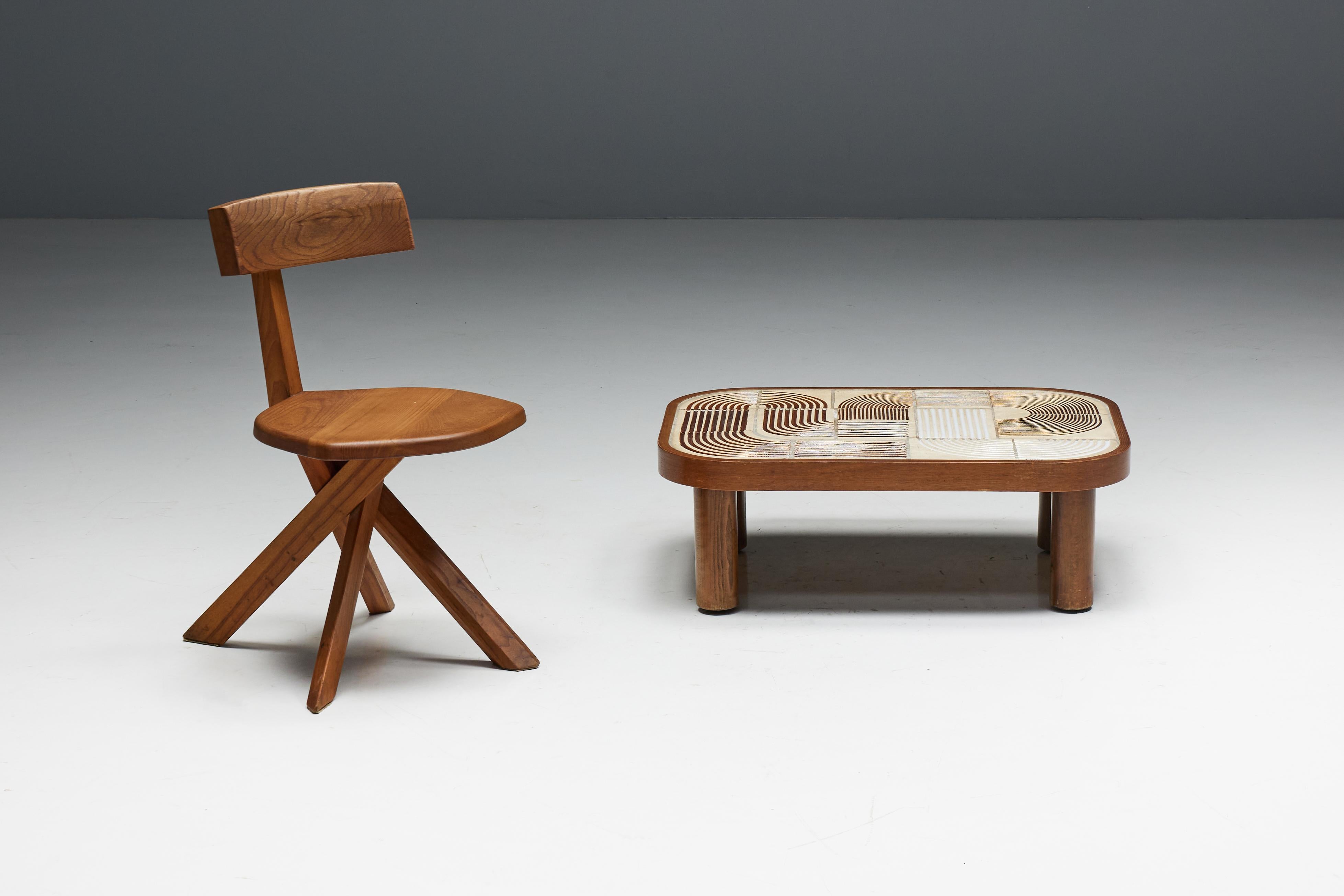 Milieu du XXe siècle Table basse Shogun de Roger Capron, France, années 1960