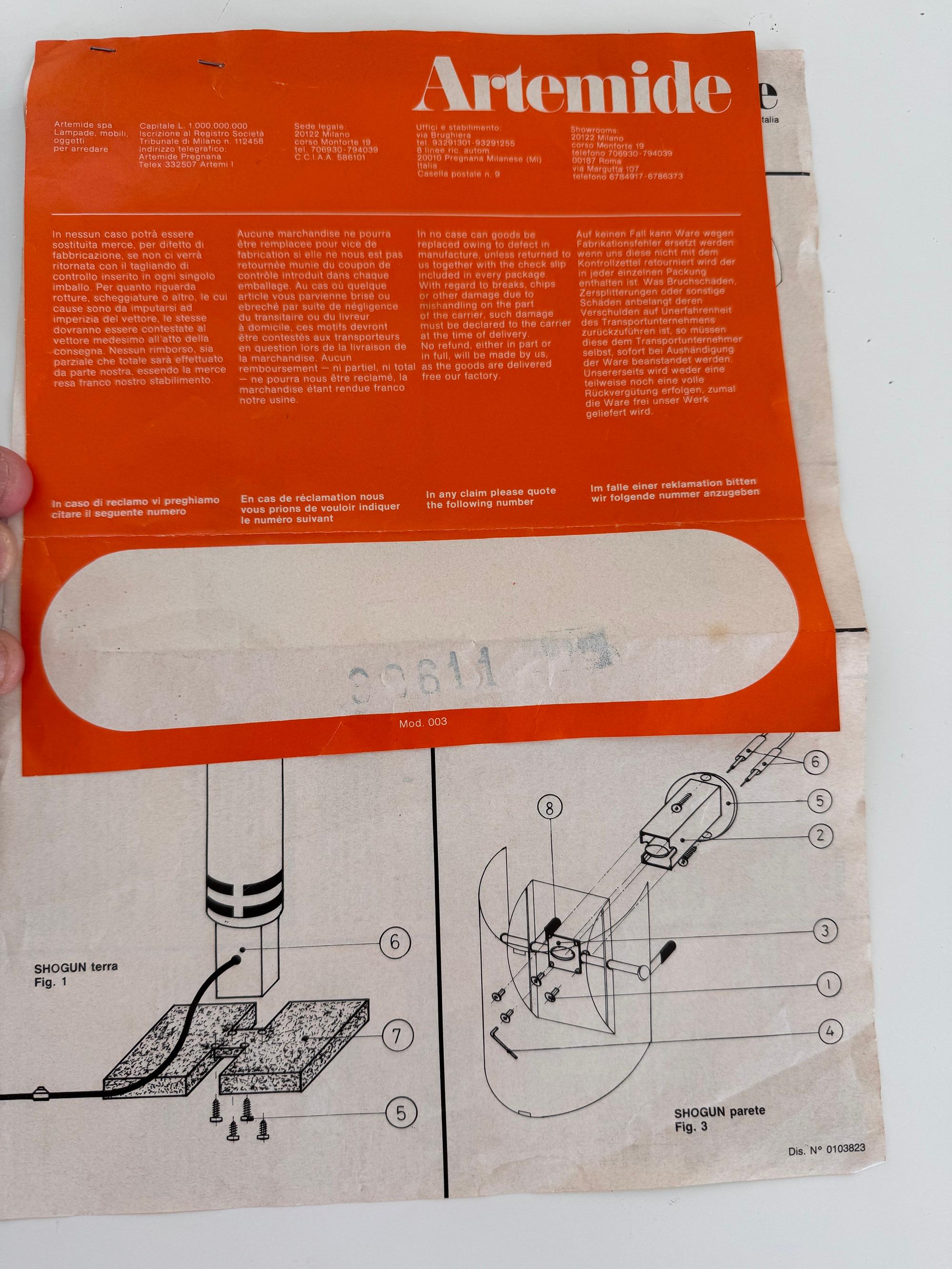 Shogun Wandleuchter von Mario Botta für Artemide Italien, 1986 im Angebot 7