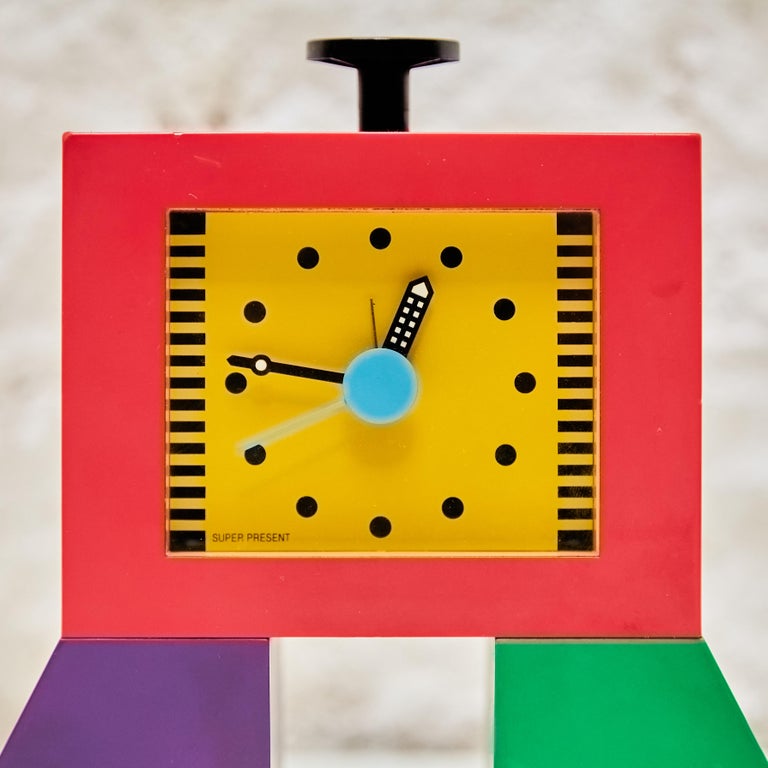 Shohei Mihara Paradise Table Color Plastic Alarm Clock for Wakita, circa 1980 For Sale at 1stDibs