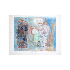 1992 original lithograph titled Songe océanique (“Oceanic Dream”) by Hasegawa