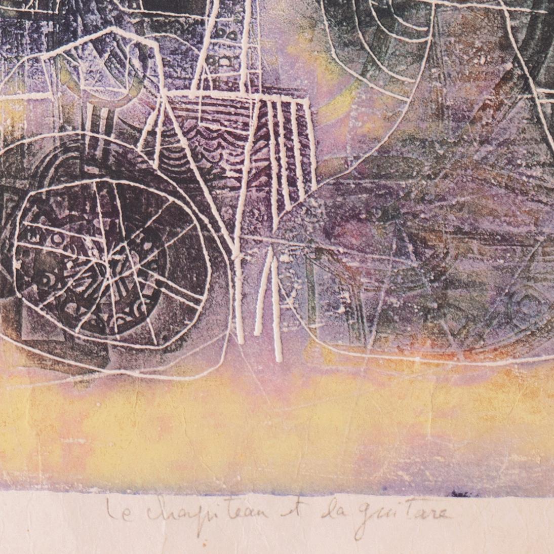 « Le Chapiteau et la Guitare », Paris, Atelier 17, Tokyo, NYMOMA, V&A, Bénézit - Beige Abstract Print par Shoichi Hasegawa