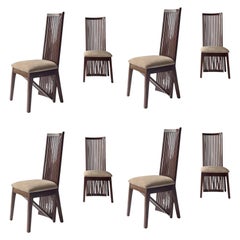 Shoji Chair in Teak Wood, Set of 8, by INDO-