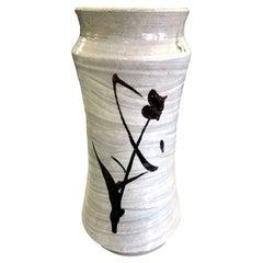 Vase japonais Tetsue Hakeme émaillé avec boîte scellée d'origine signée Shoji Hamada