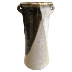 Shoji Hamada Japanische glasierte Vase mit original signierter versiegelter Box
