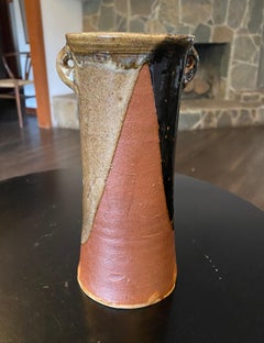 Shoji Hamada Japanese Mingei Pottery Flower Vase with Original Signed Sealed Box