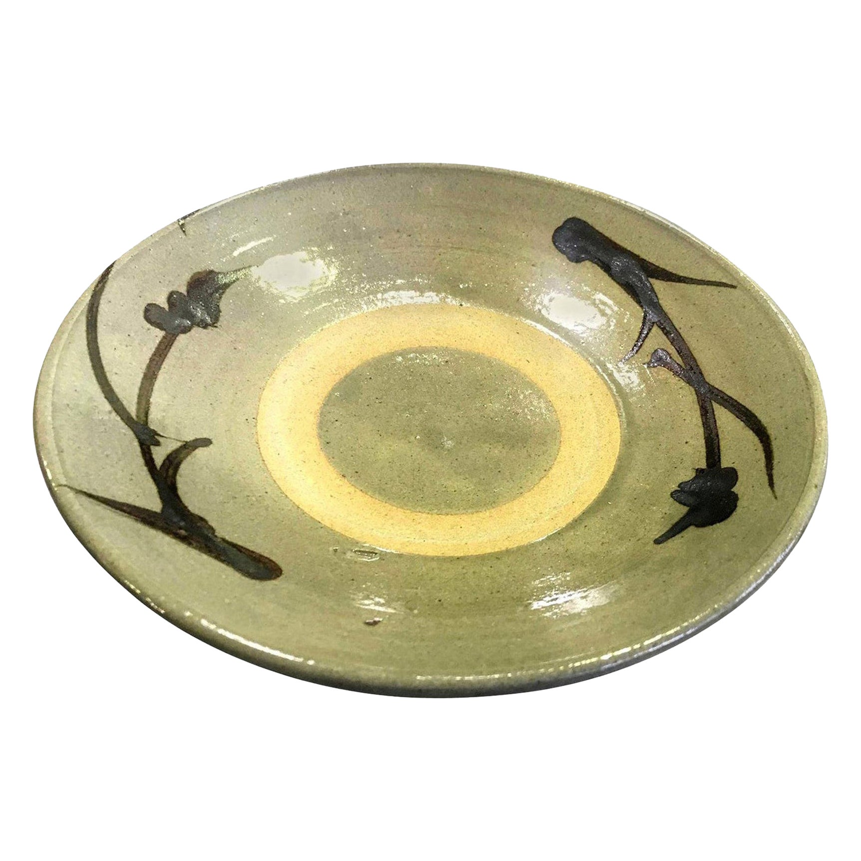 Assiette japonaise en poterie Mingei signée Shoji Hamada avec boîte scellée d'origine