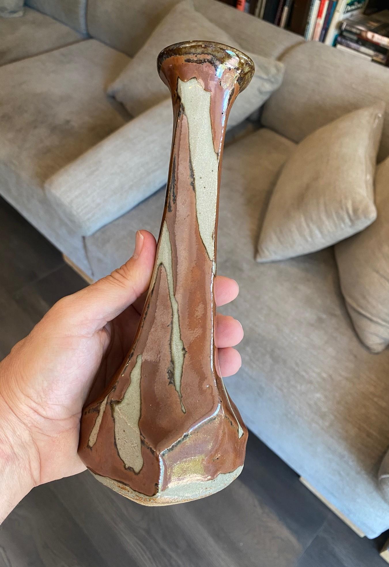 Vase Shoji Hamada Mingei Kakiyu Kaki à glaçure persane signé et scellé d'origine en vente 2