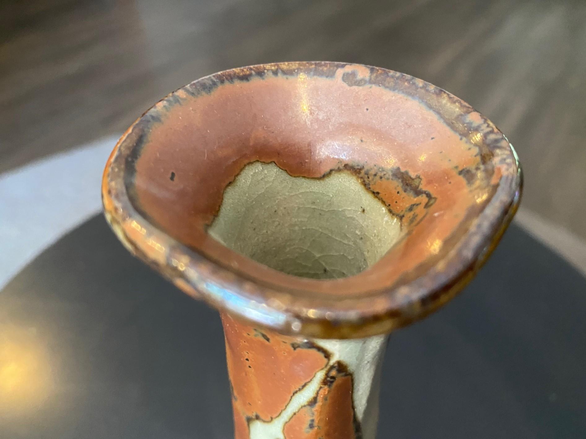 Poteries Vase Shoji Hamada Mingei Kakiyu Kaki à glaçure persane signé et scellé d'origine en vente