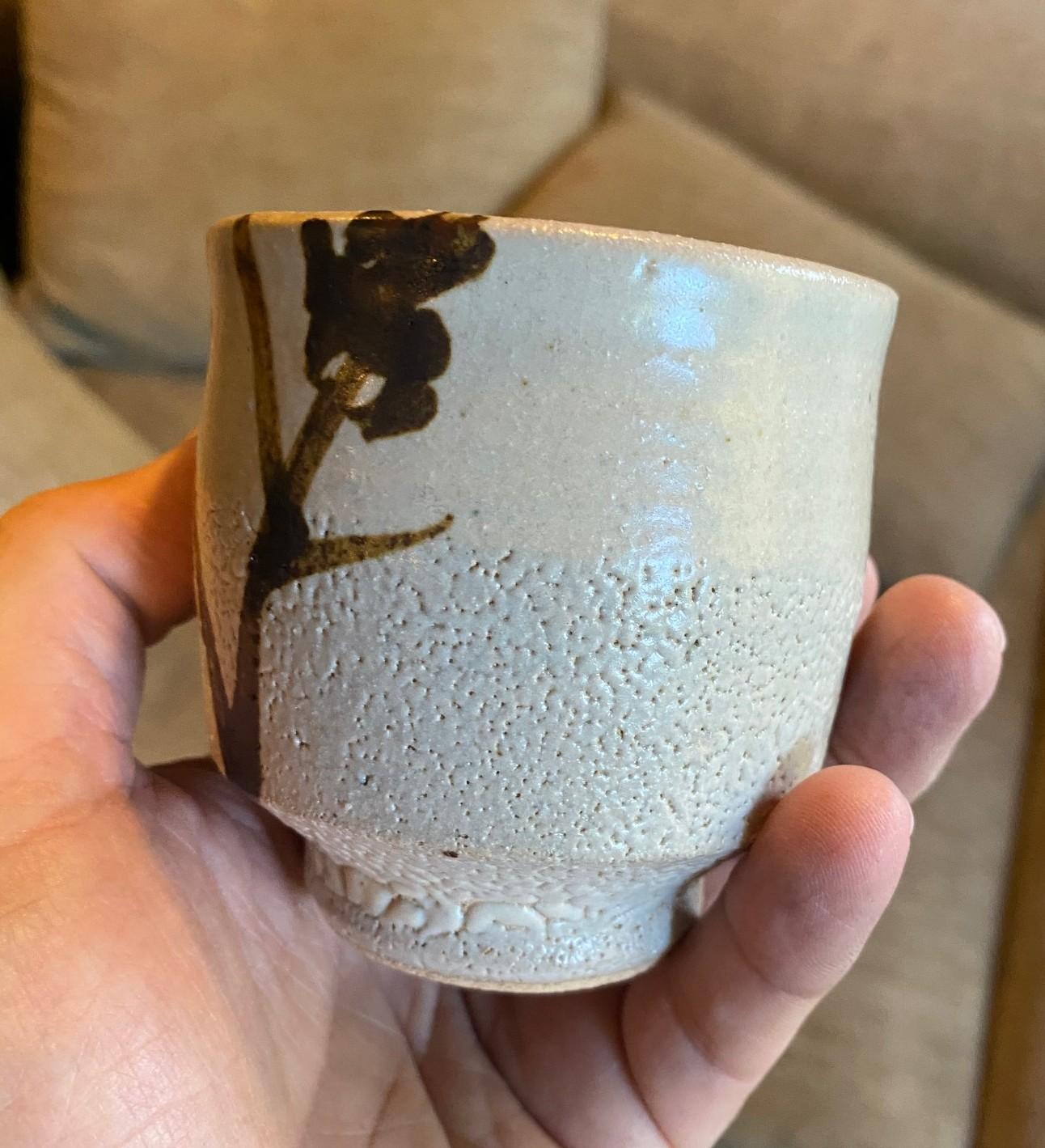 Tazza da tè Yunomi in ceramica giapponese Shoji Hamada Mingei Nuka Glaze con scatola firmata in vendita 3