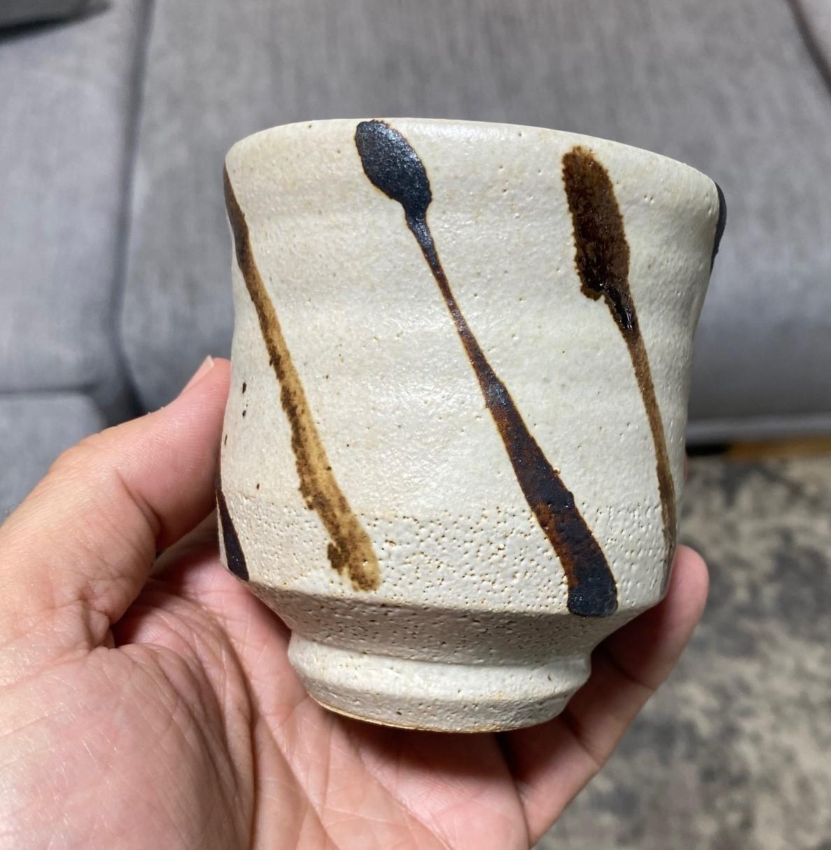 Shoji Hamada Mingei Nuka Glaze Japanese Pottery Yunomi Teacup with Signed Box For Sale 5
