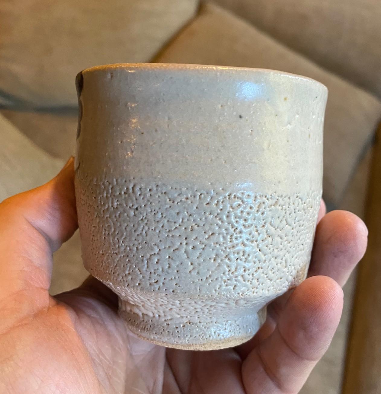 Tazza da tè Yunomi in ceramica giapponese Shoji Hamada Mingei Nuka Glaze con scatola firmata in vendita 4