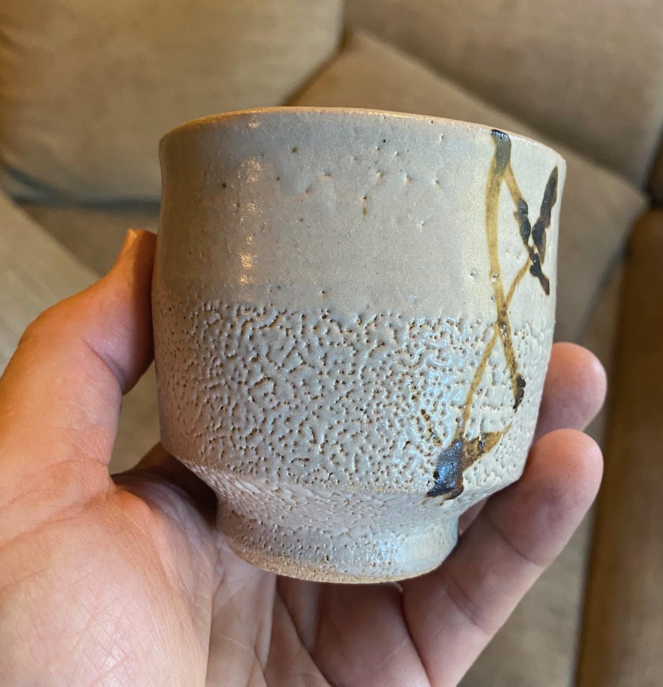 Tazza da tè Yunomi in ceramica giapponese Shoji Hamada Mingei Nuka Glaze con scatola firmata in vendita 5