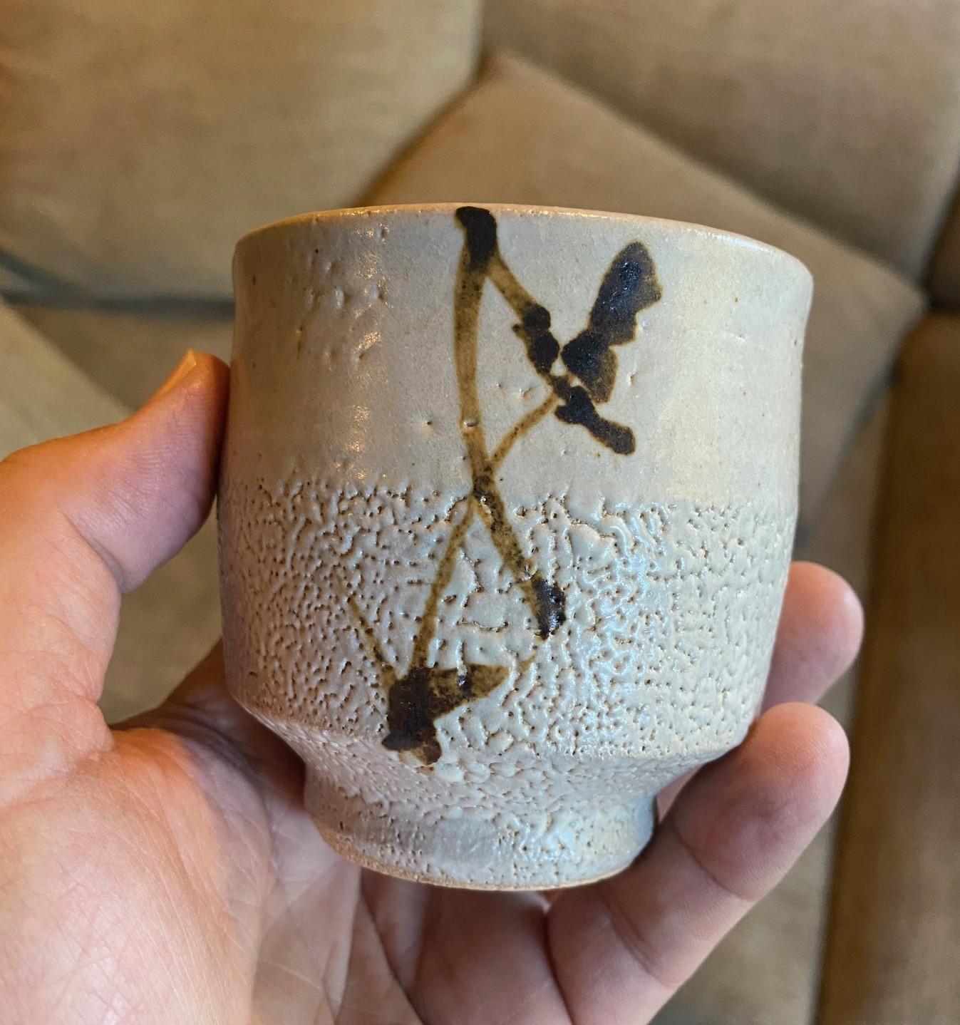 Tazza da tè Yunomi in ceramica giapponese Shoji Hamada Mingei Nuka Glaze con scatola firmata in vendita 6