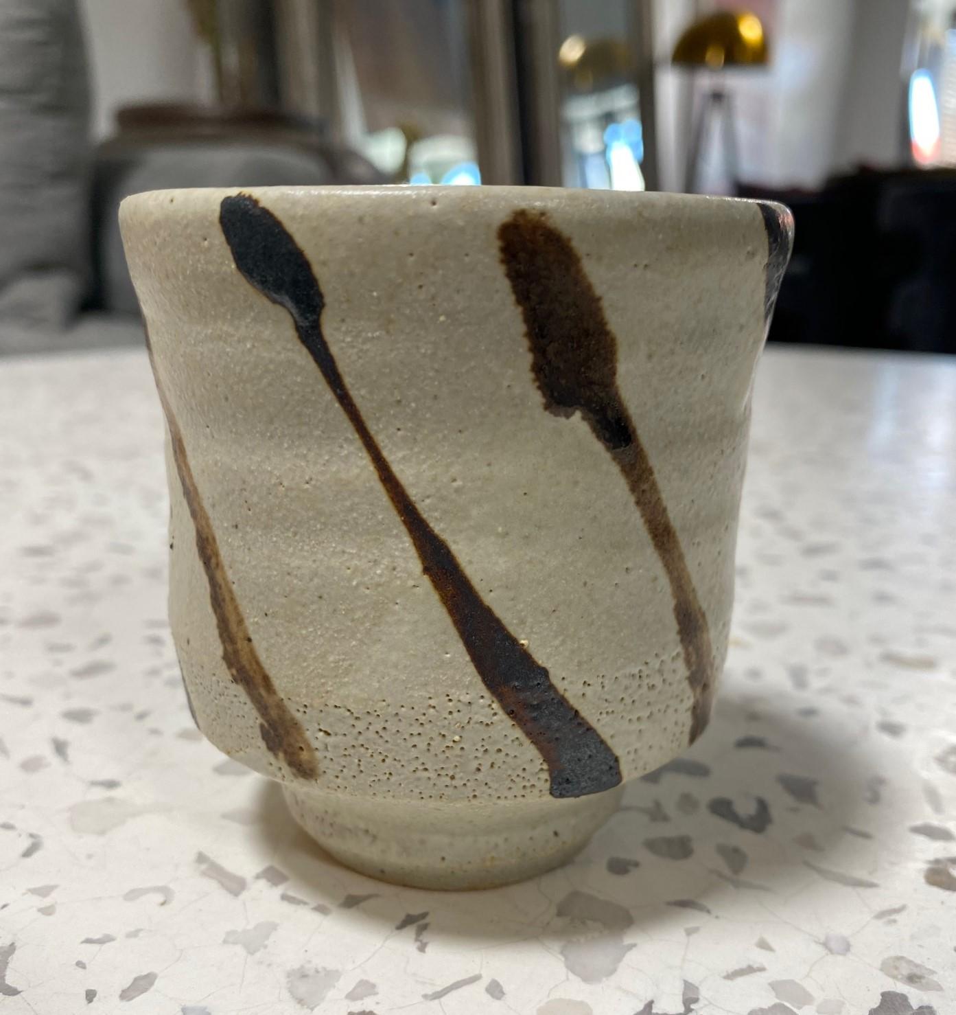 Shoji Hamada Mingei Nuka Glaze Japanese Pottery Yunomi Teacup with Signed Box For Sale 1