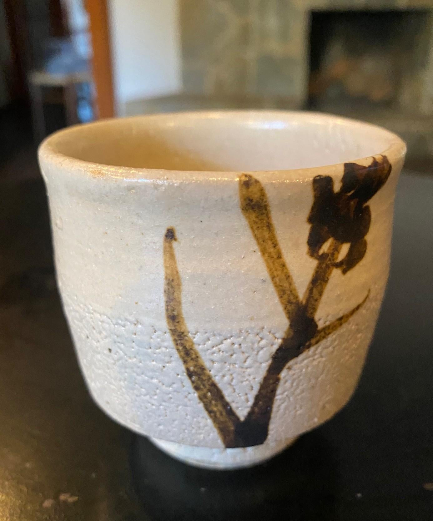 Tazza da tè Yunomi in ceramica giapponese Shoji Hamada Mingei Nuka Glaze con scatola firmata in vendita 1