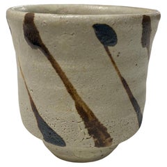 Shoji Hamada Mingei Nuka Glaze Japanese Pottery Yunomi Teacup with Signed Box
