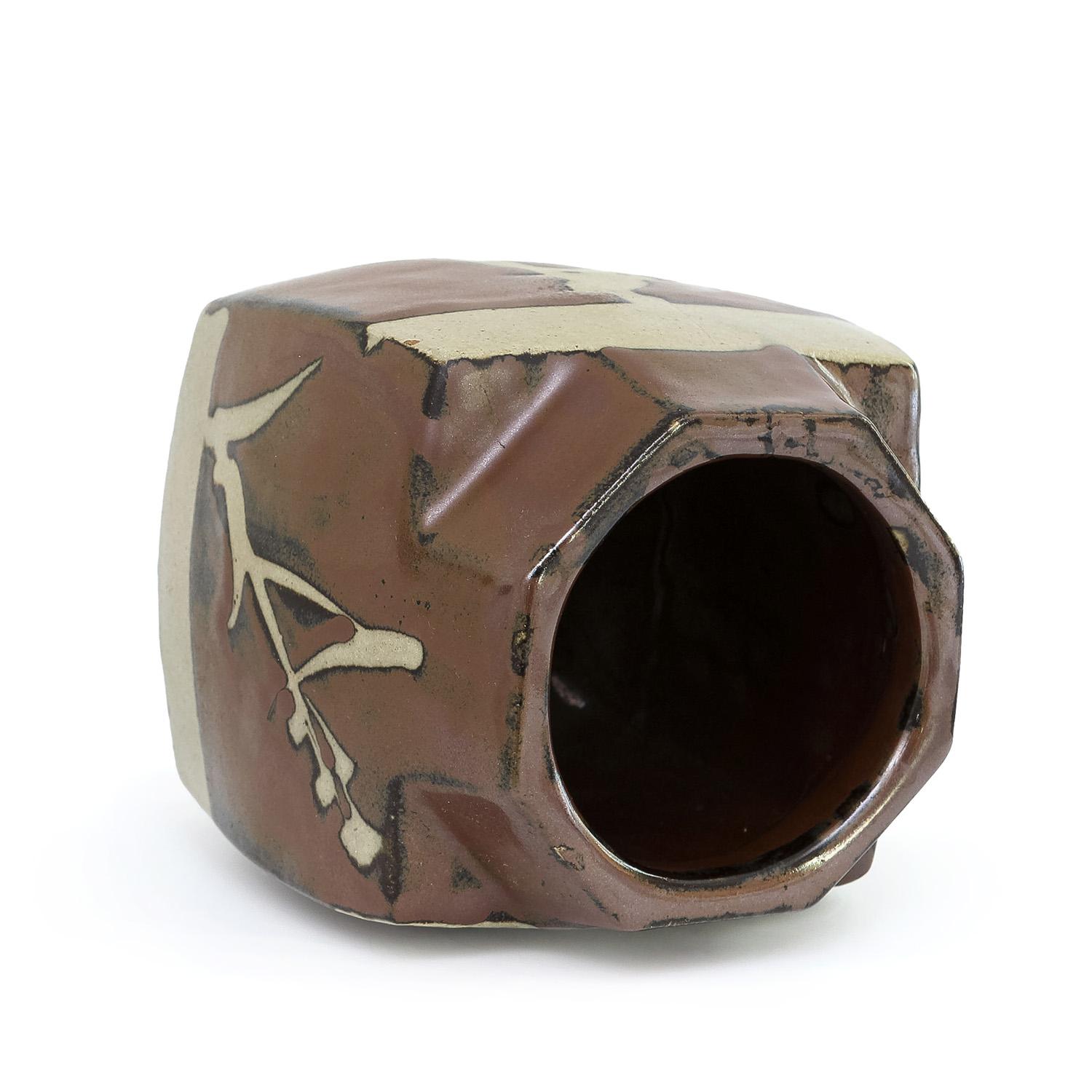 Persimmon Vase with signed box by Shoji Hamada (INV# NP3611) 5