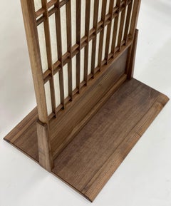 Shoji Privacy Screen in Walnut with Washi, Room Divider