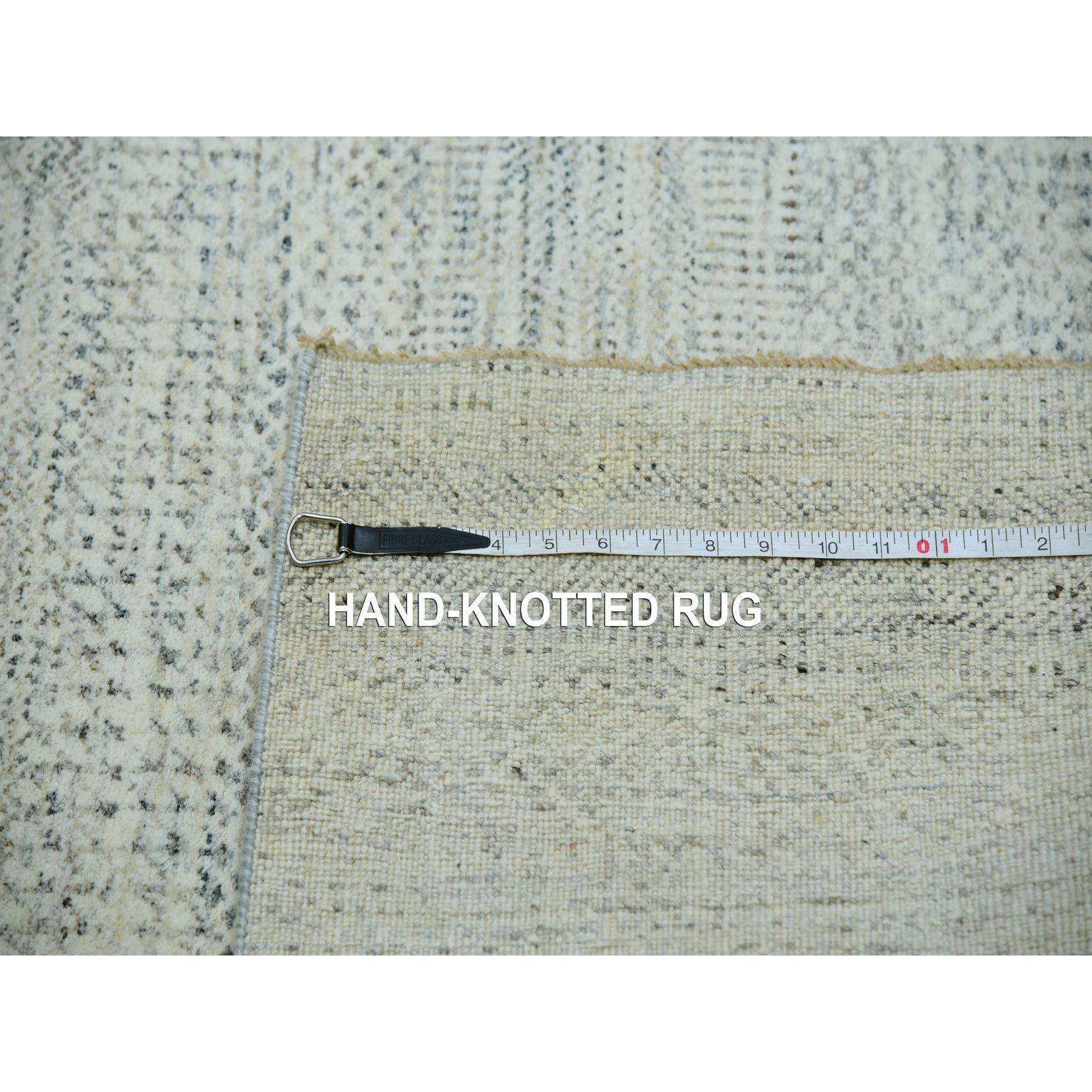 Shoji White Hand Knotted All Wool Modern Grass Design Oriental Rug 9'2