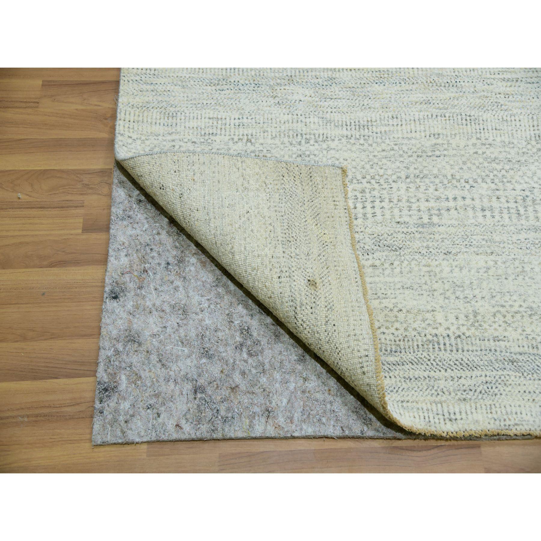 Shoji White Hand Knotted All Wool Modern Grass Design Oriental Rug 9'2
