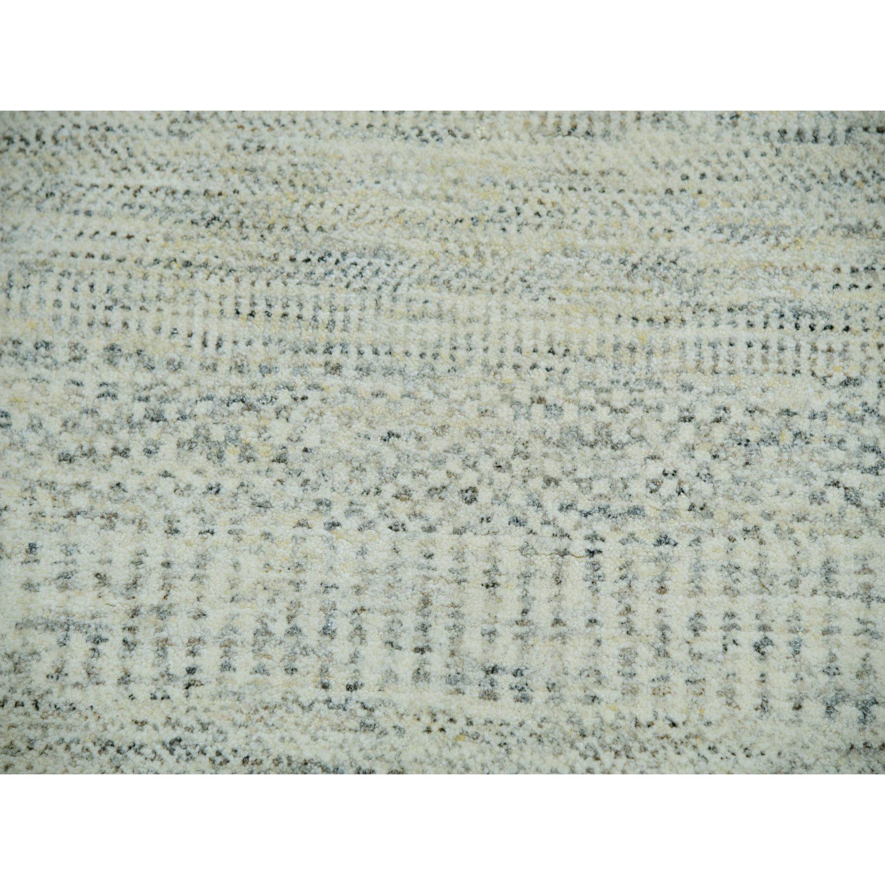 Shoji White Hand Knotted All Wool Modern Grass Design Oriental Rug 9'2
