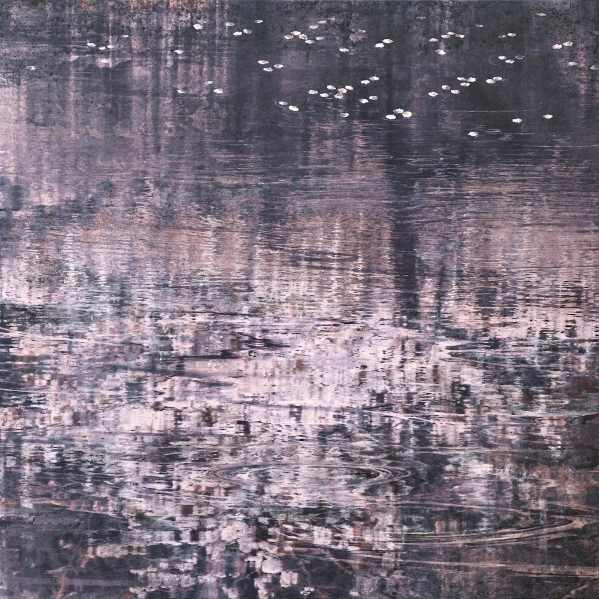 Phantom Petales by Shoko Okumura - Japanese-style painting, silver leaf, pigment