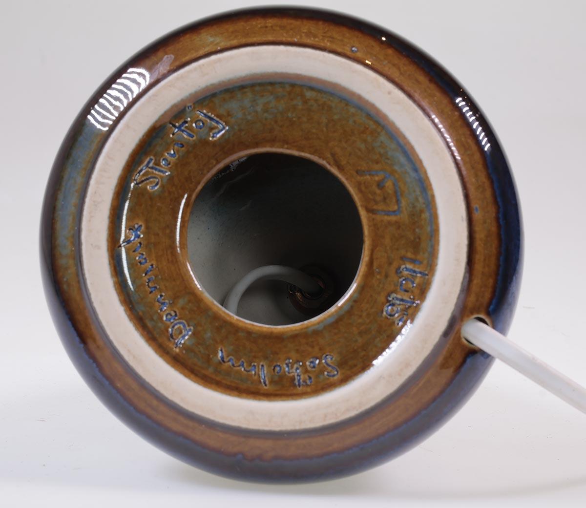 Danish Søholm blue ceramic lamp base model 1015 For Sale