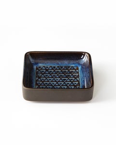 Søholm Blue Ceramic Square Dish, Denmark, 1960s