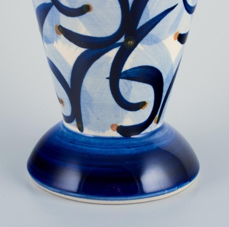 Glazed Søholm, Bornholm, Denmark. Ceramic vase. Abstract design.  For Sale