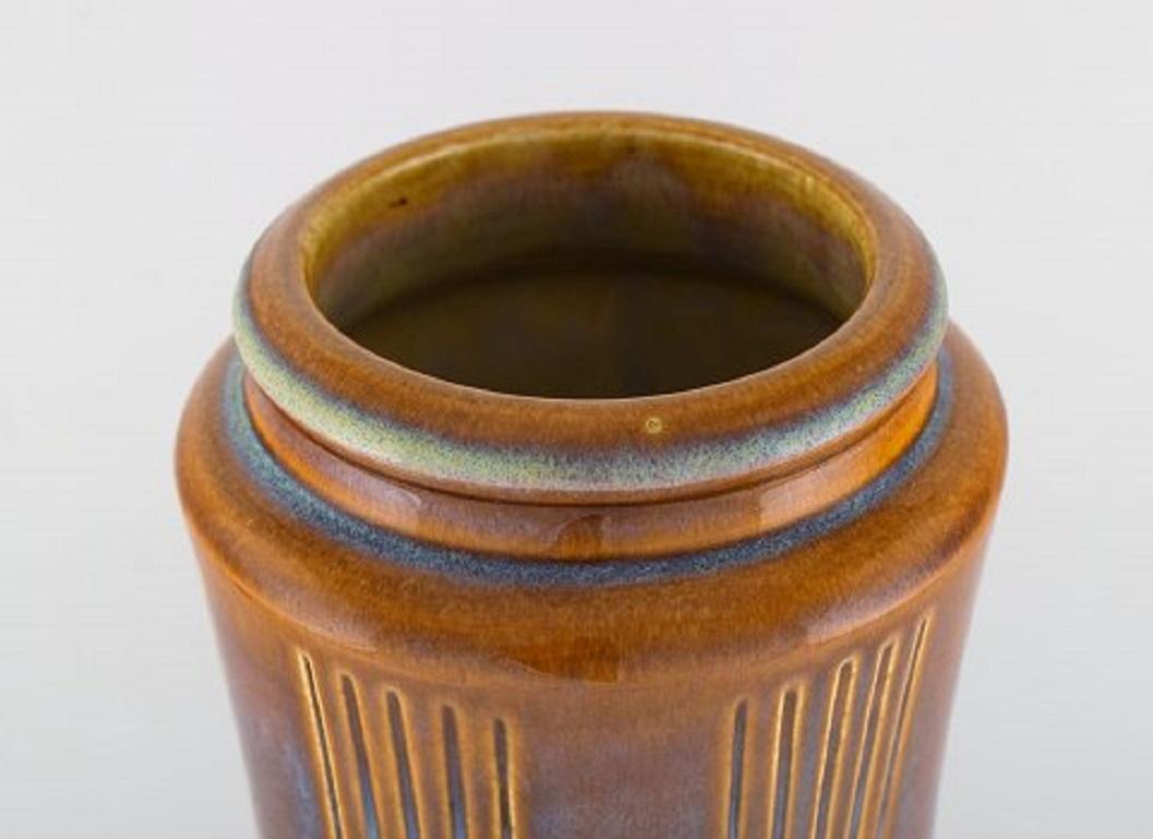 Søholm, Bornholm, Large Cylindrical Vase in Glazed Ceramics, 1960s In Good Condition For Sale In Copenhagen, DK