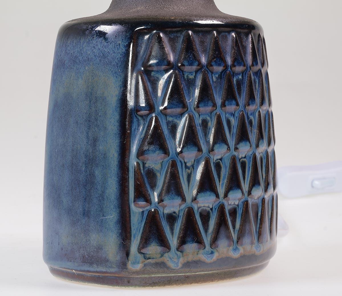 Danish Søholm ceramic blue table lamp model 1036 For Sale