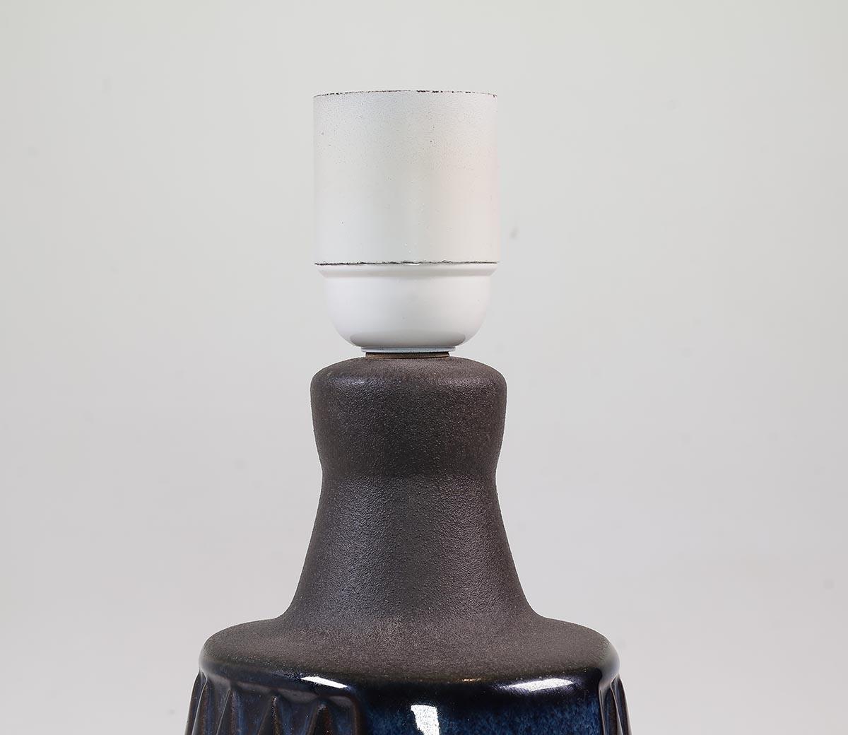 Glazed Søholm ceramic blue table lamp model 1036 For Sale