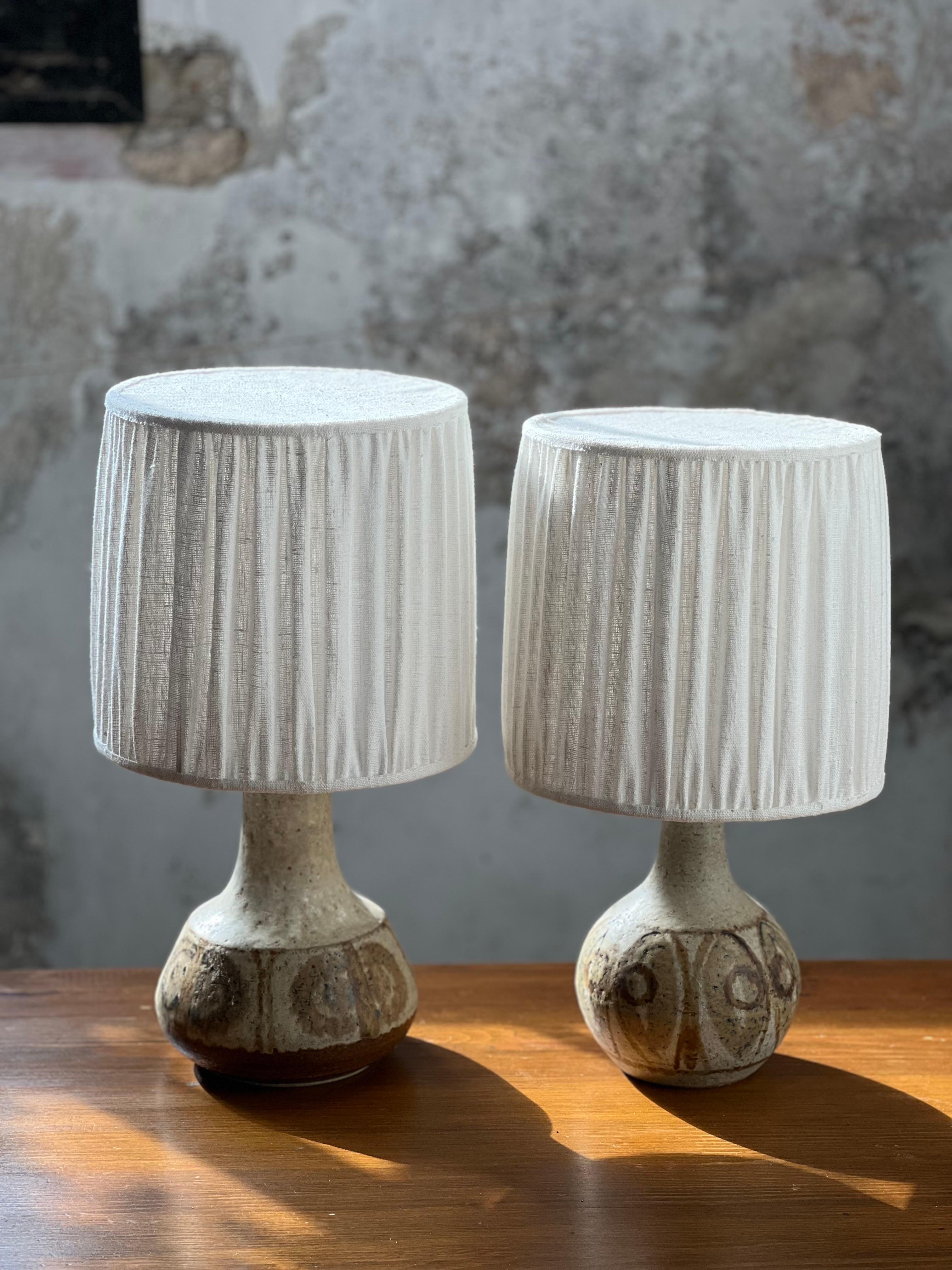 Lampade in ceramica Søholm H42 cm,  prodotto in Danimarca negli anni '60 nuovo paralume fatto a mano in vendita 4