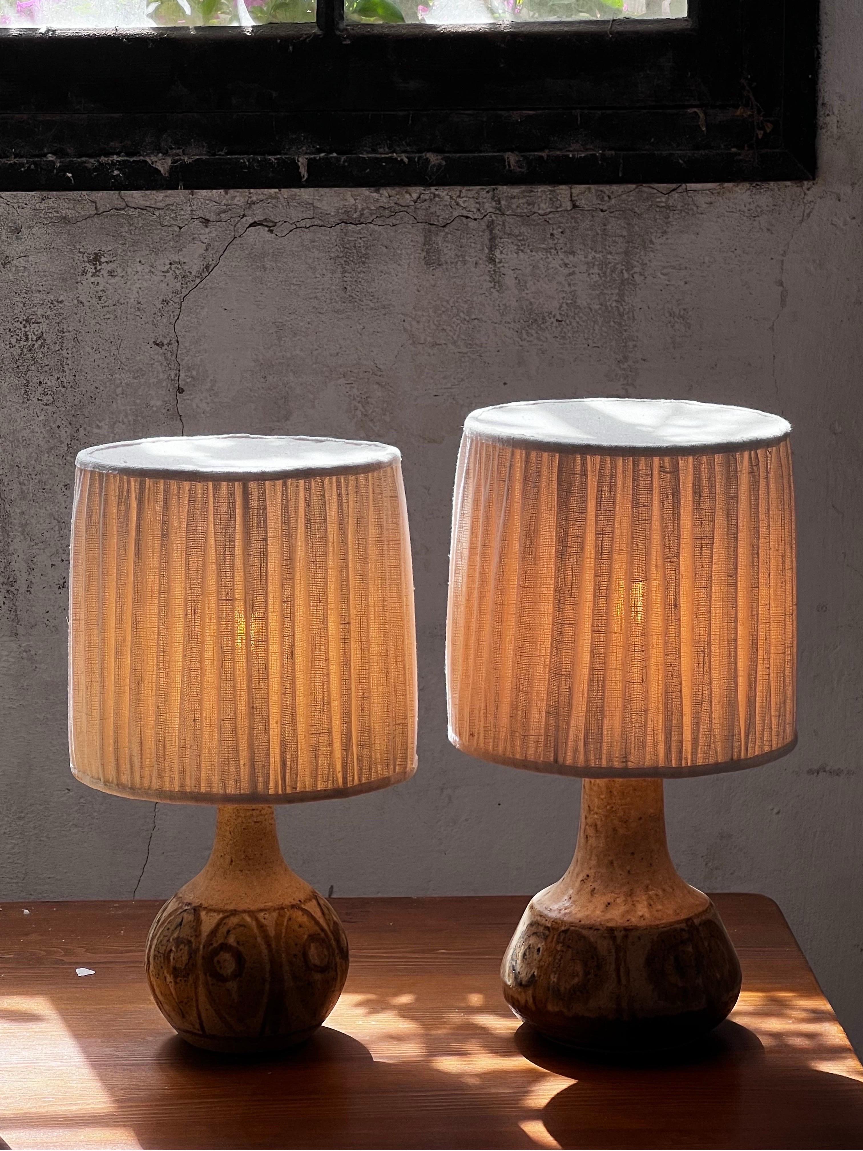 Søholm ceramic lamps H42 cm,  made in Denmark 1960's new handmade shade 5